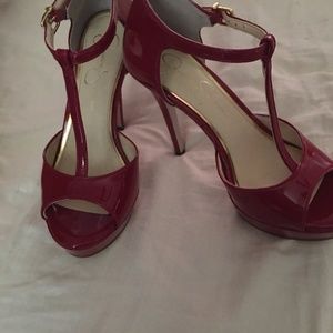 Jessica Simpson Women's Red Bansi T-Strap Heel
